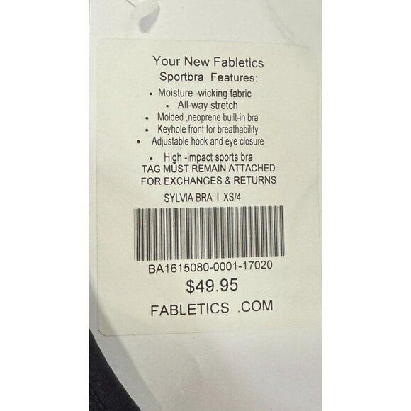 Fabletics Womens Syliva Medium Impact Sports Bra Black XS NEW - Picture 8 of 8